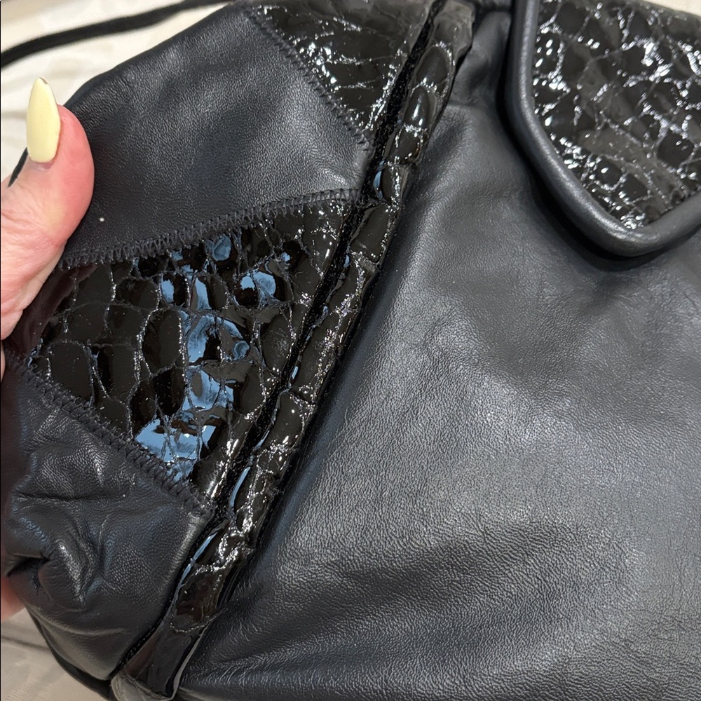 Park Avenue Int VTG genuine leather Classic Black Women’s Shoulder clutch bag - Picture 4 of 14